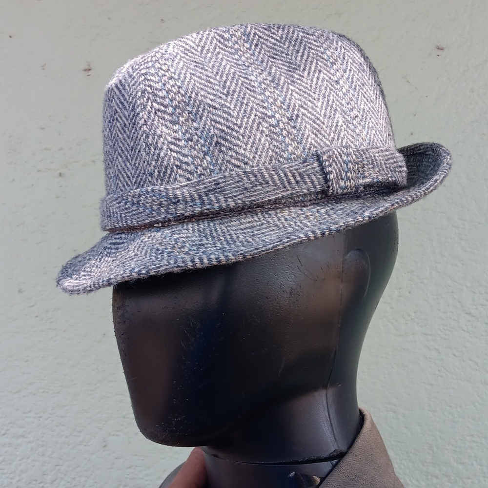 Fashion Tamper Men's Vintage Gray Herringbonet Tweed Hat/Cover